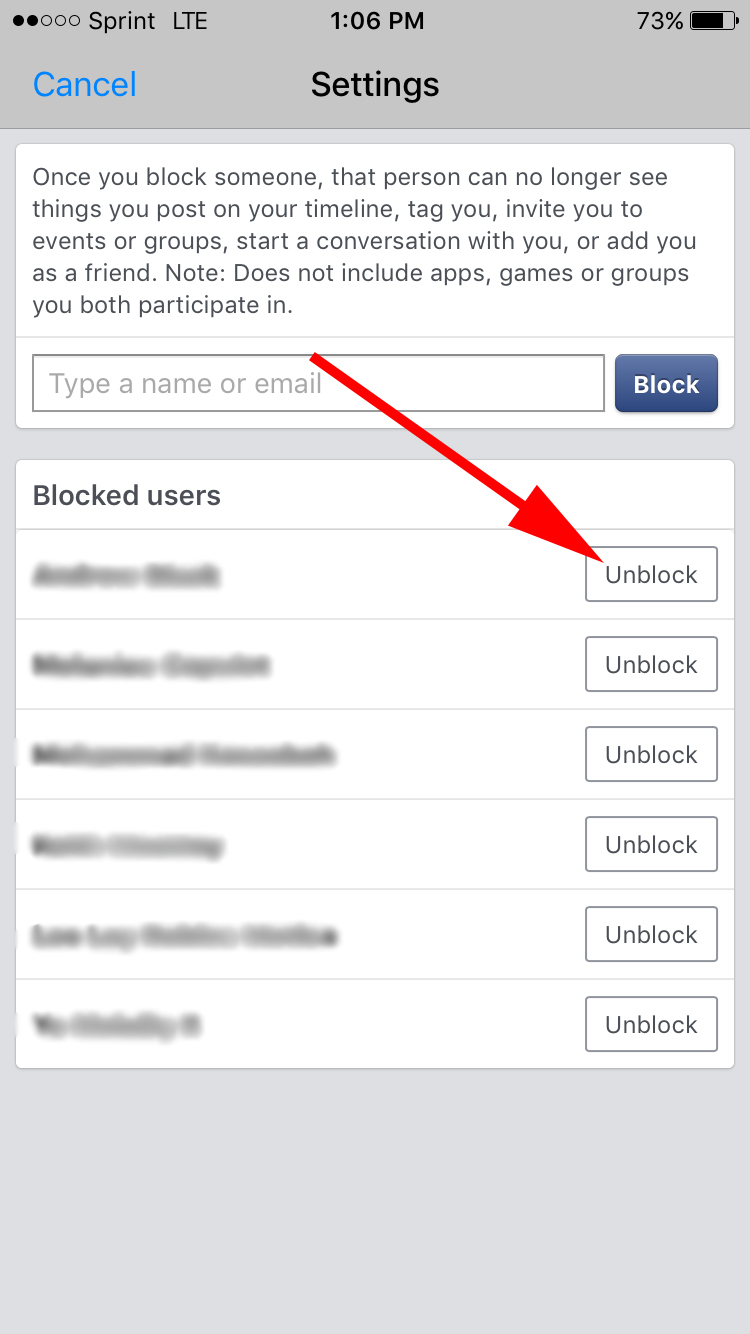Is it possible to unblock someone on facebook